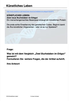 Vom Gen zum Merkmal - Proteinbiosynthese für die Sek I (68 MB)