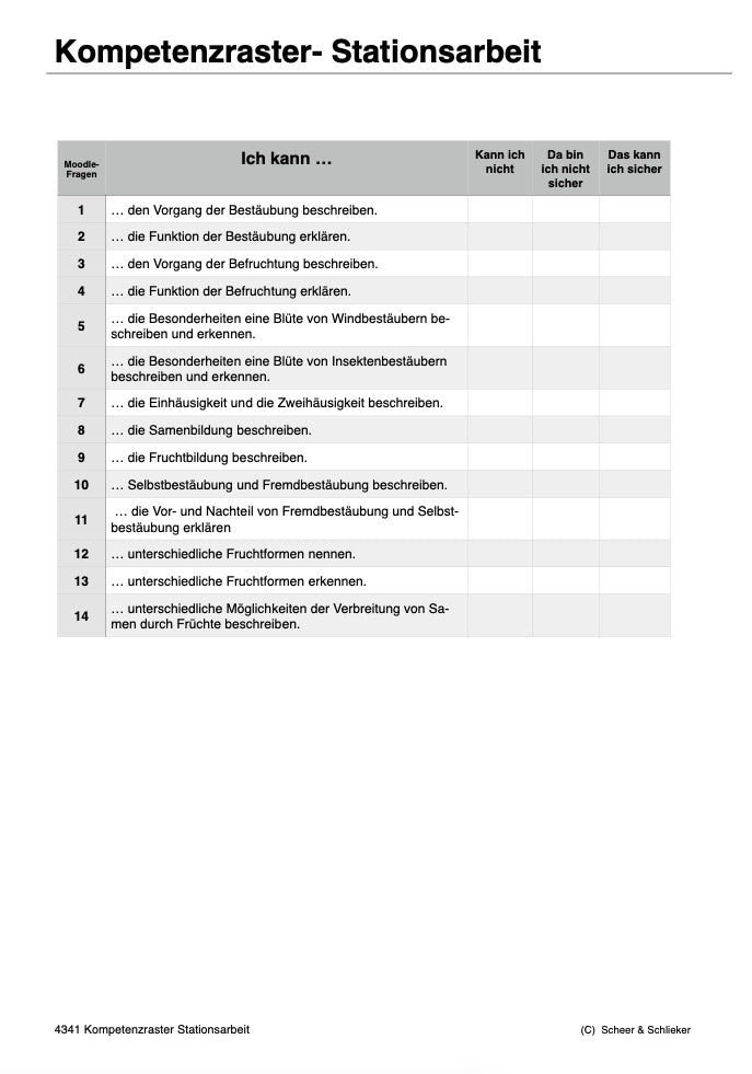 Botanik: Bestäubung und Befruchtung - Stationsarbeit (131 MB)