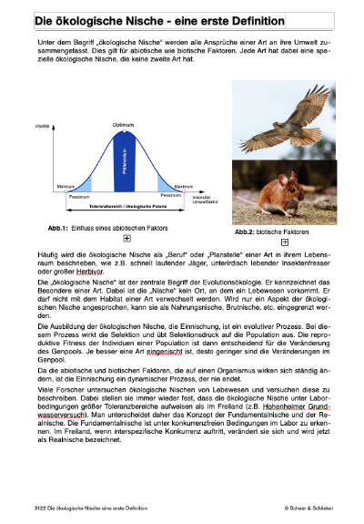 Ökologische Nische- Stationsarbeit (Einzellizenz) 50,5 MB