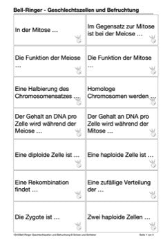 Geschlechtszellen und Befruchtung - Gruppenpuzzle (55 MB)